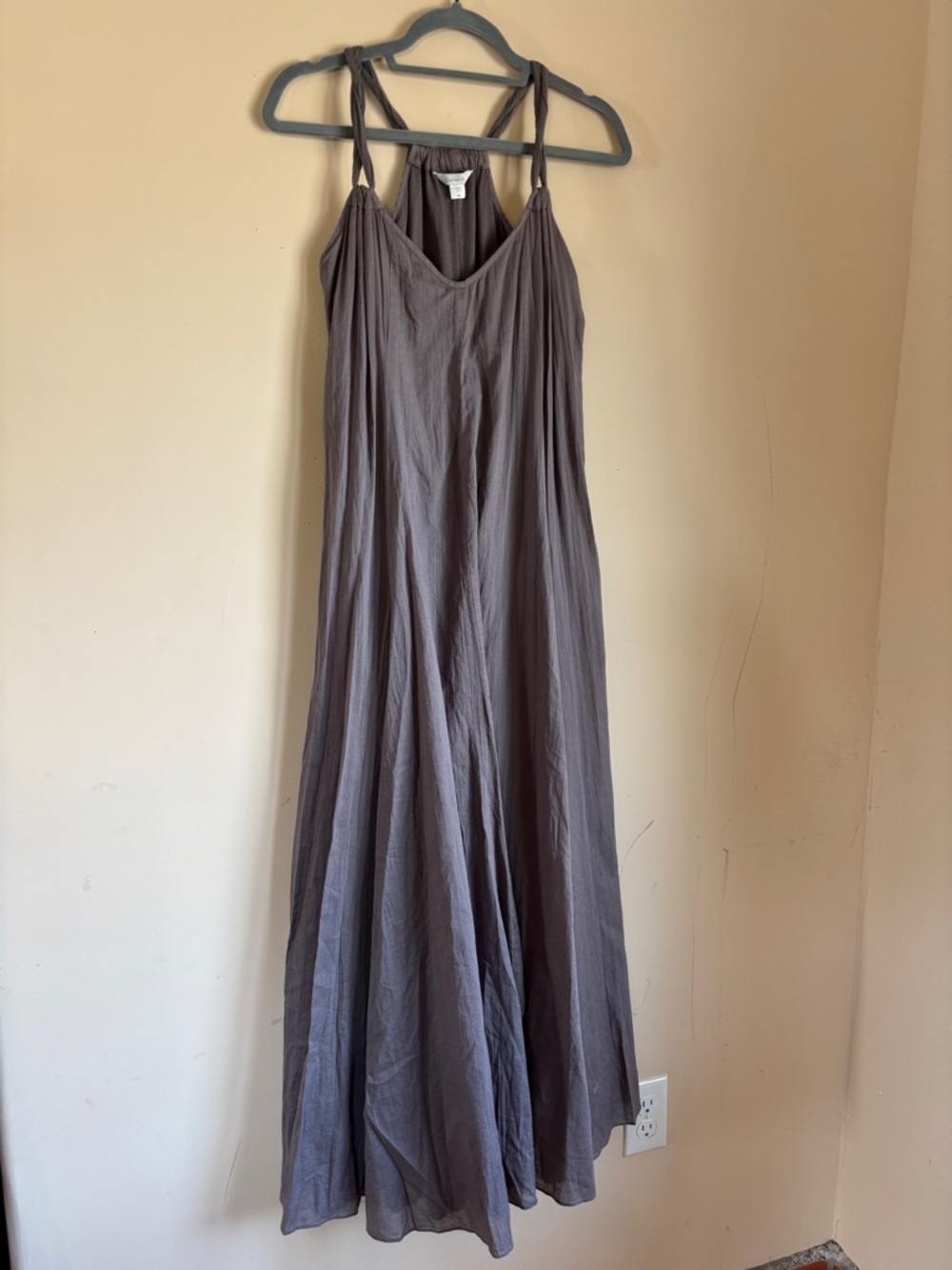 Garnet Hill Cotton Maxi Grey Brown size XS